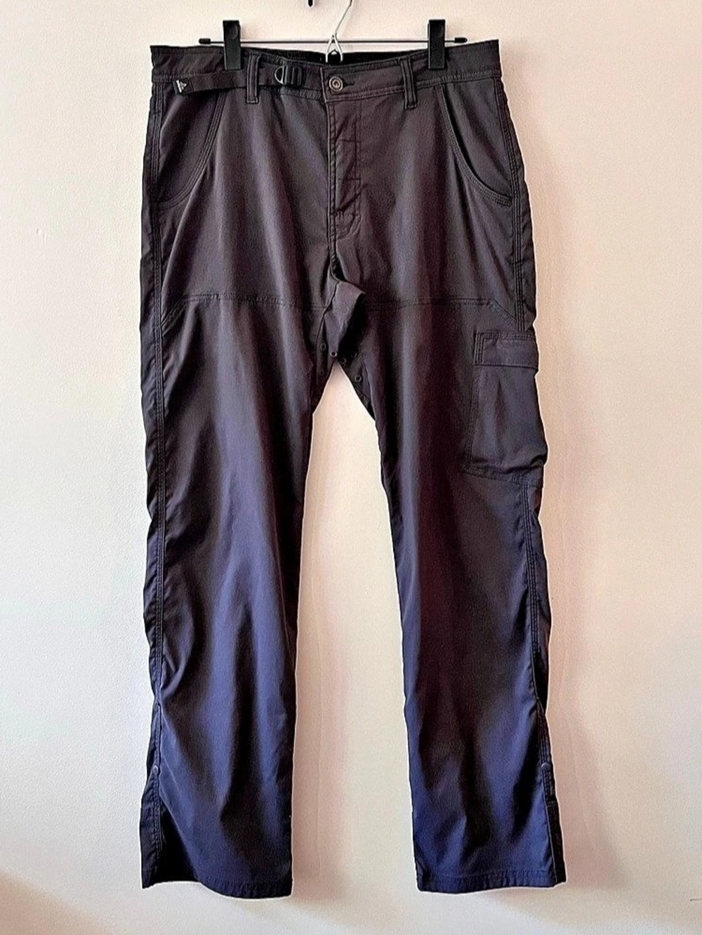 PrAna Stretch Zion Pant Charcoal Gray Men's Cargo Pants Black Waist 33x33 EUC